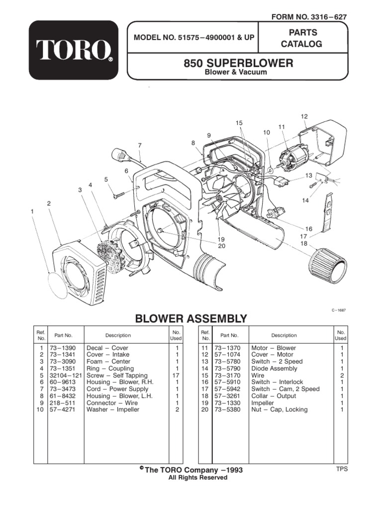 Toro 51575 Parts Manual