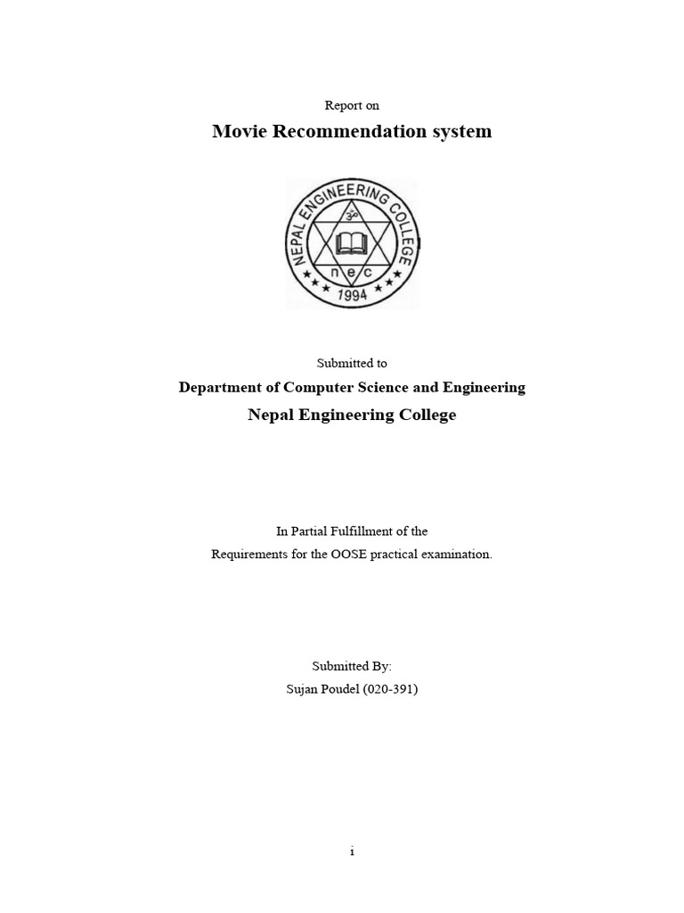 Movie Recommendation System Design Report | PDF | Use Case | Unified ...