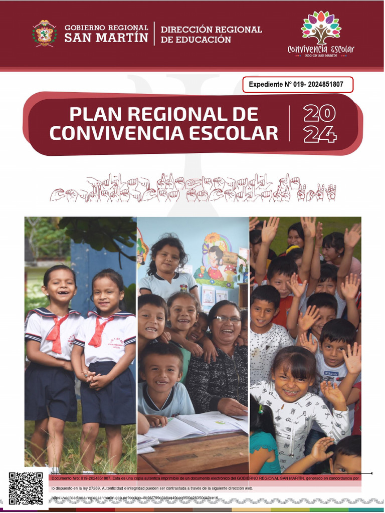 Plan Regional de Convivencia Escolar 2024 | PDF | Violencia | Sicología