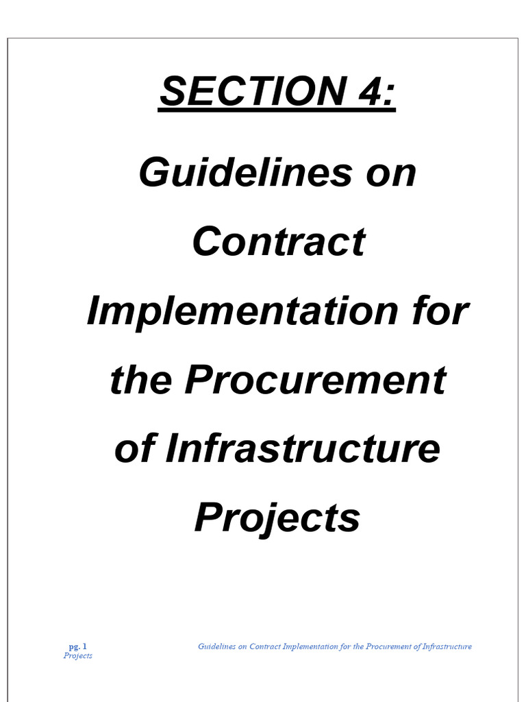 Infrastructure Project Contract Guidelines | PDF | Guarantee | Payments