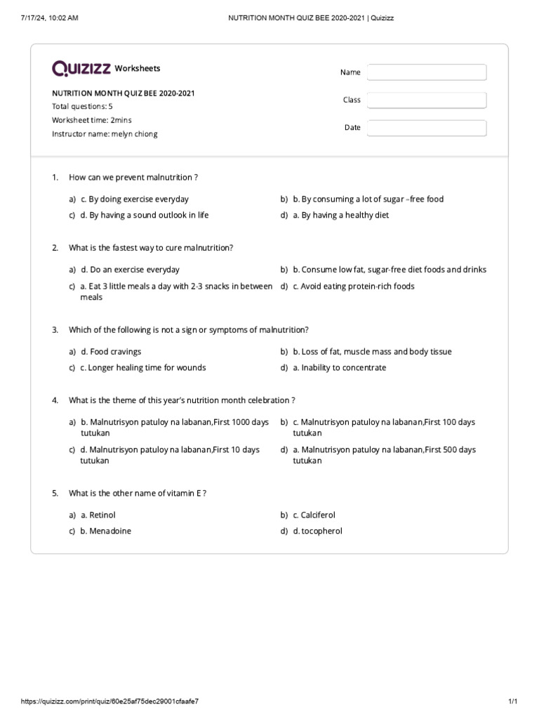 NUTRITION MONTH QUIZ QUESTIONS AND ANSWERS PDF visual data 3