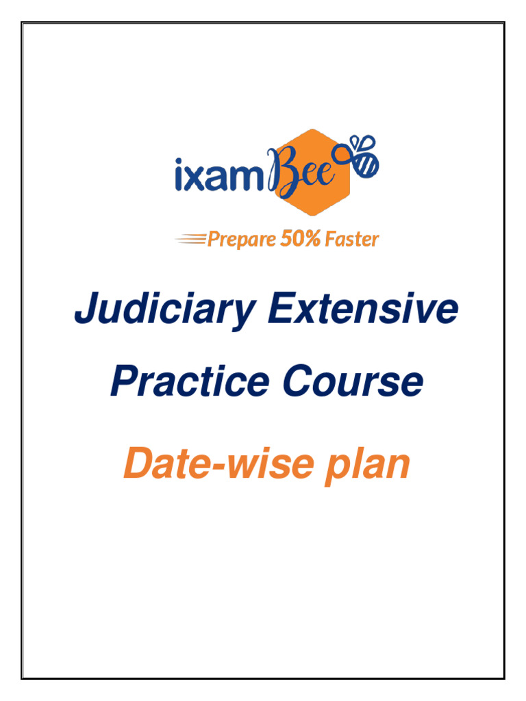 Judiciary Extensive Prelims or Mains Course Plan 6 Months PDF | PDF ...