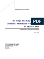 The Wage and Employment Impact of Minimum Wage Laws in Three Cities