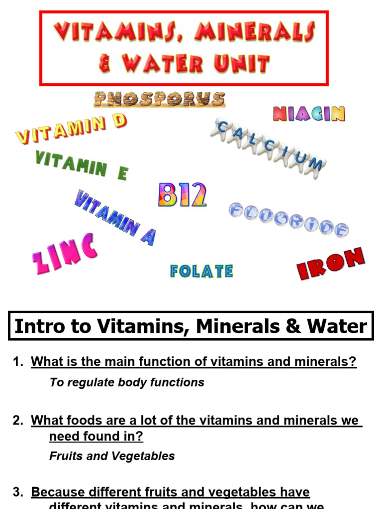 VITAMINS AND MINERALS IN FOOD DEFINITION visual data 2