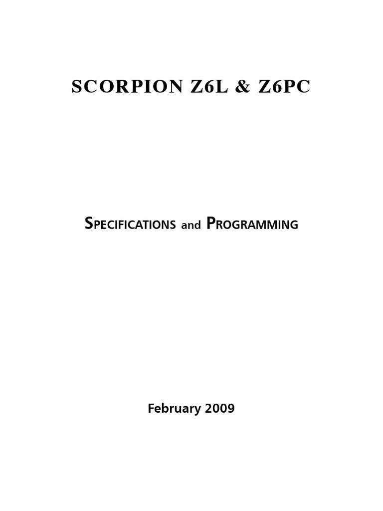 Scorpion Z6L Installer Manual | PDF | Telephone Number | Alternating ...