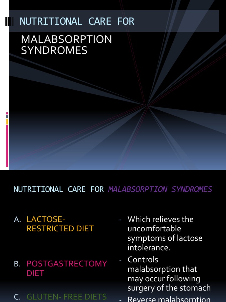 CARBOHYDRATE MODIFIED DIETS FOR MALABSORPTION SYNDROMES Pancreas