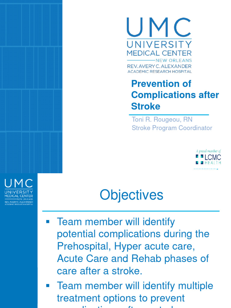 Prevention of Complications After Stroke R1 | PDF | Stroke | Blood Pressure