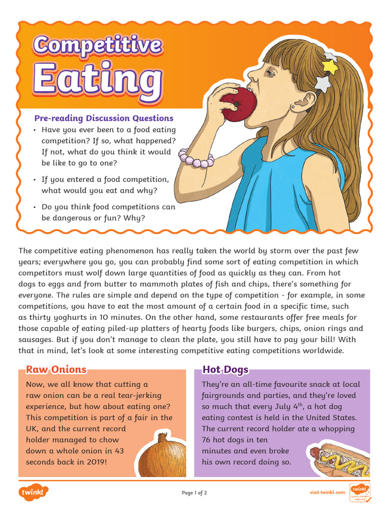Competitive Eating: Fun or Dangerous? | PDF | English As A Second Or ...