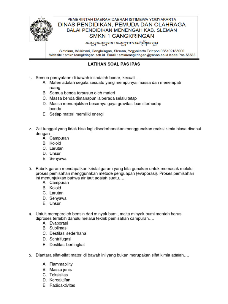 Latihan Pas Ipas | PDF