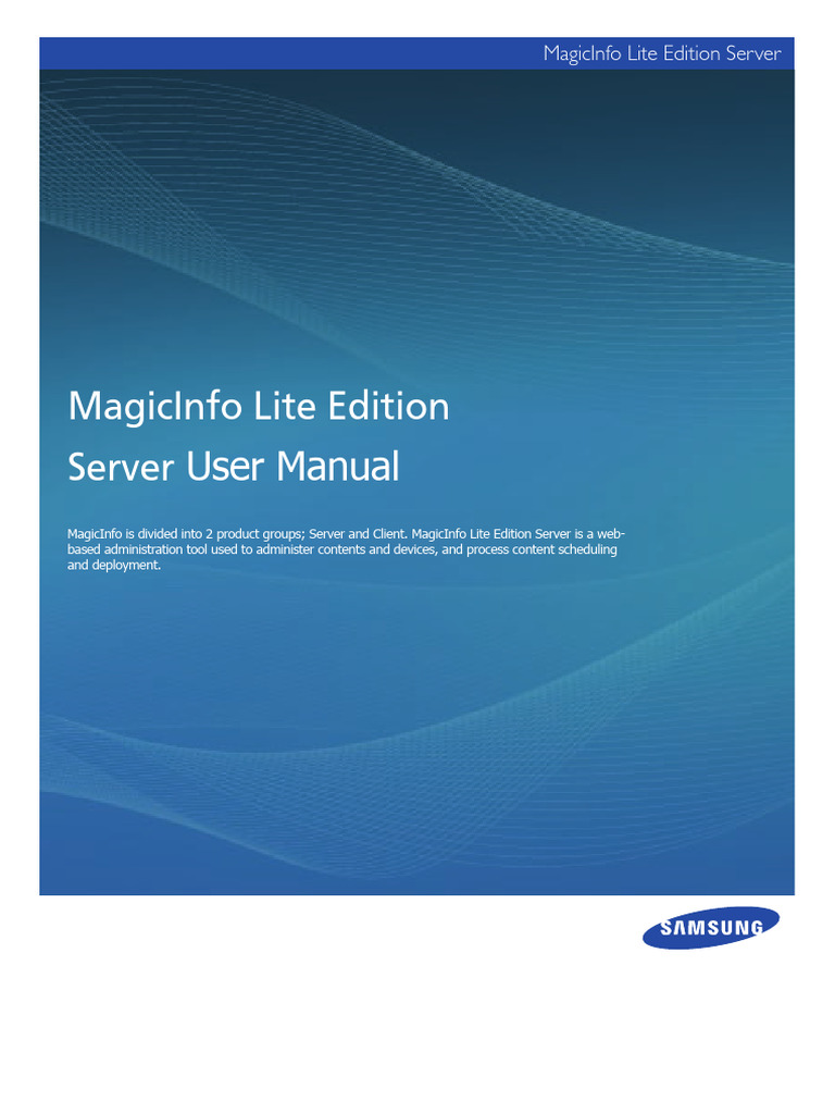 MagicInfo Lite Edition Server - Eng05 | PDF | World Wide Web | Internet ...