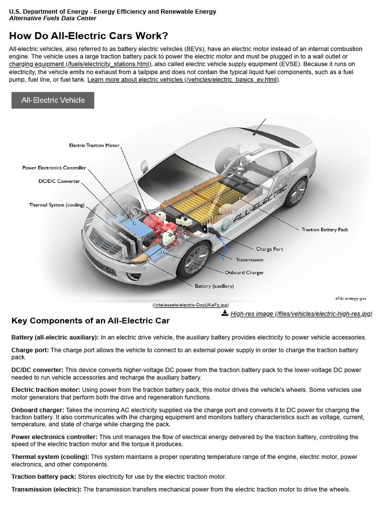 How All-Electric Cars Function Explained | PDF | Electric Vehicle ...