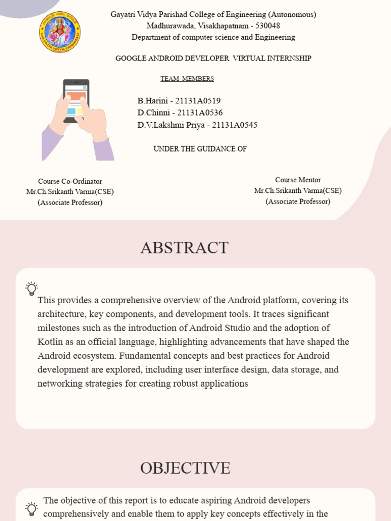 Google Android Developer Internship Guide | PDF | Android (Operating ...