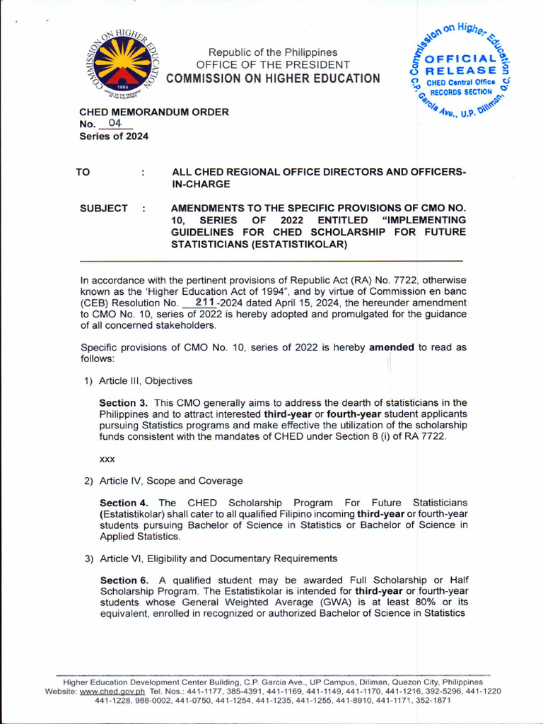 CMO No. 4 S. 2024 | PDF