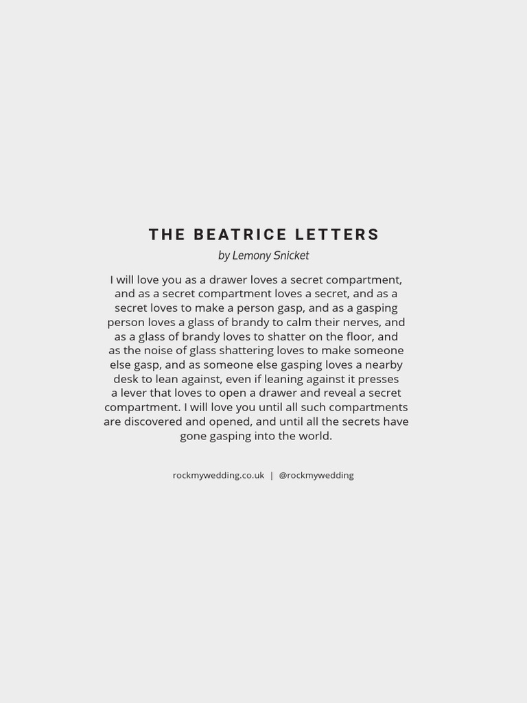 The Beatrice Letters | PDF