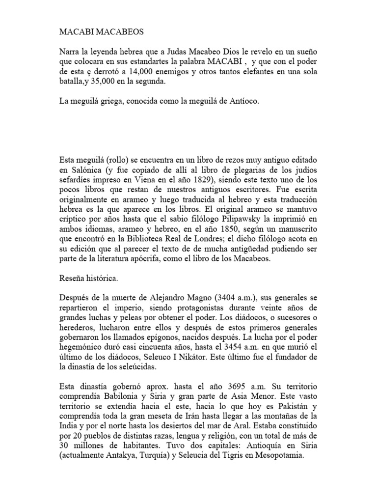 Leyenda de Judas Macabeo y Antíoco | PDF | Daniel (figura bíblica ...