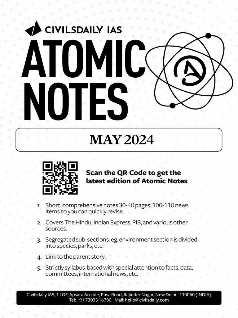 Atomic Notes for IAS - May 2024 | PDF | Bail | Coral