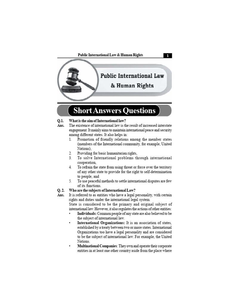 International Law and Human Rights Overview | PDF | International Law ...