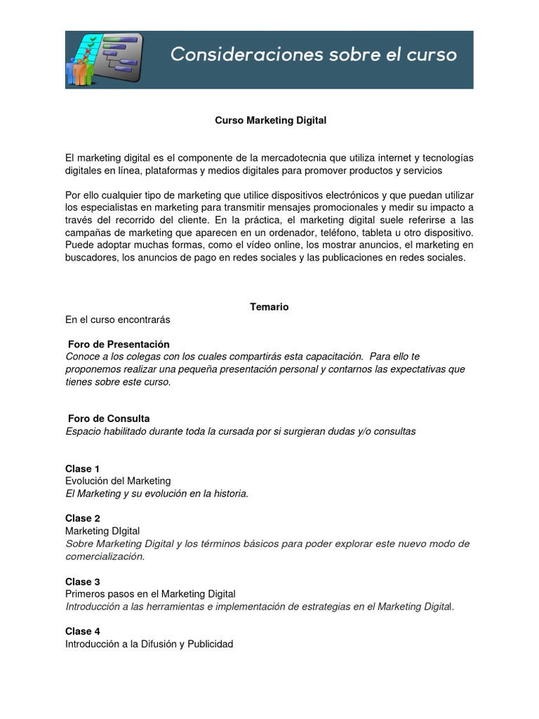 Curso de Marketing Digital Esencial | PDF