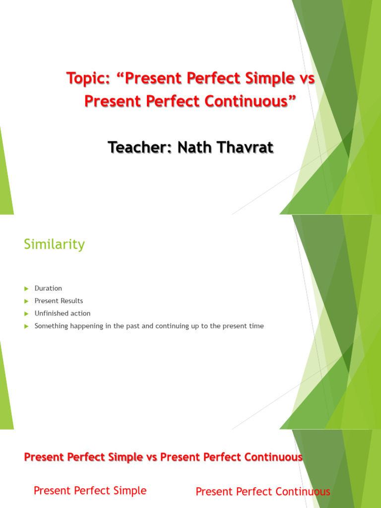 Present Perfect Simple Vs Present Perfect Continuous - New | PDF ...