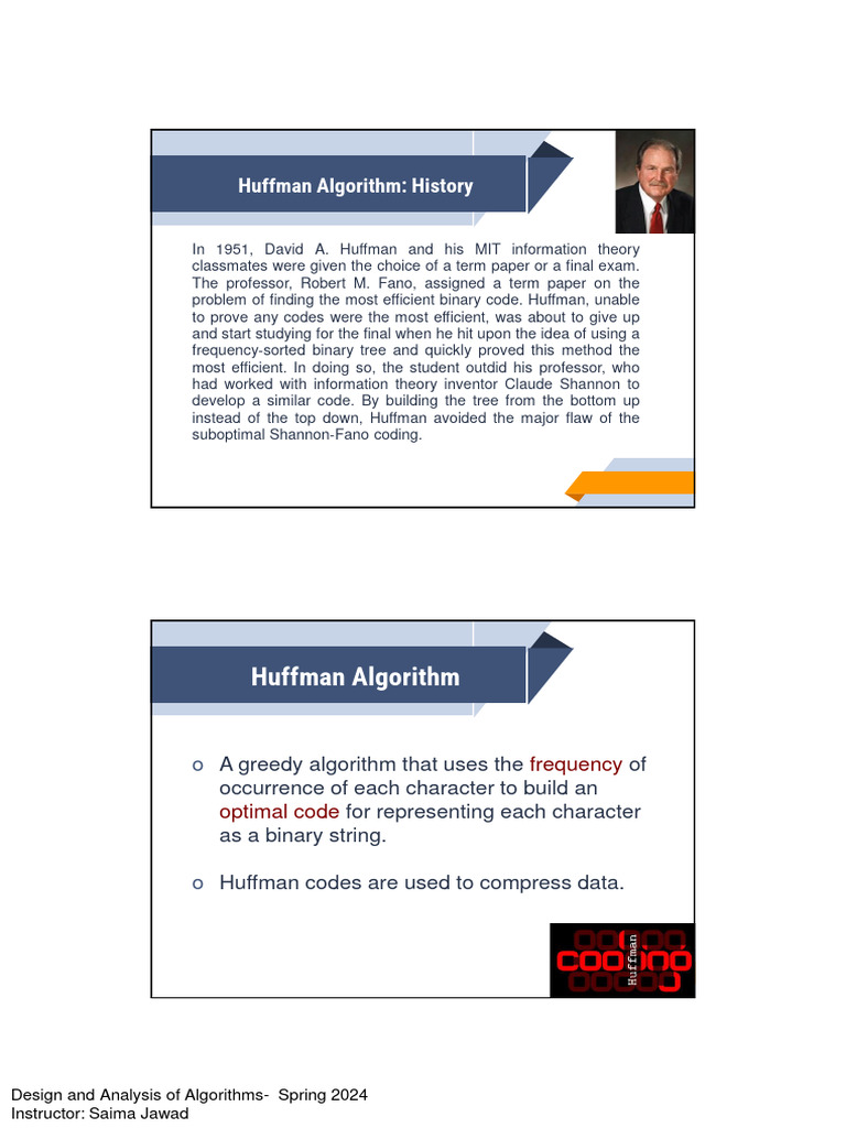 Huffman Algorithm for Data Compression | PDF | Code | Data Compression