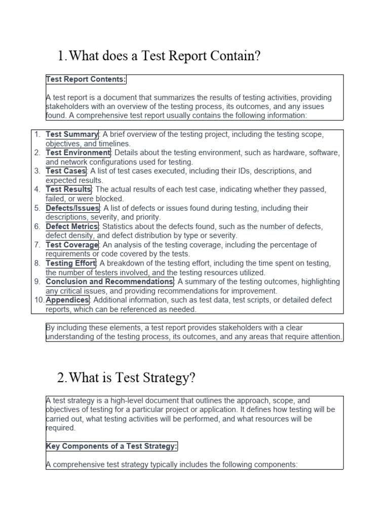 Test Report and Strategy Essentials | PDF | Software Testing | Databases