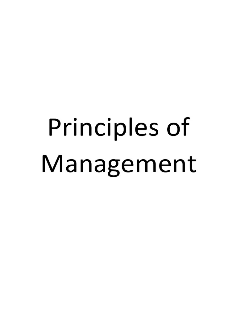 Principles of Management | PDF | Science | Partnership