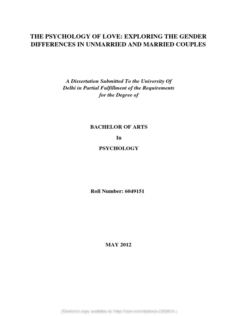 Gender Differences in Love Psychology | PDF | Intimate Relationships | Love