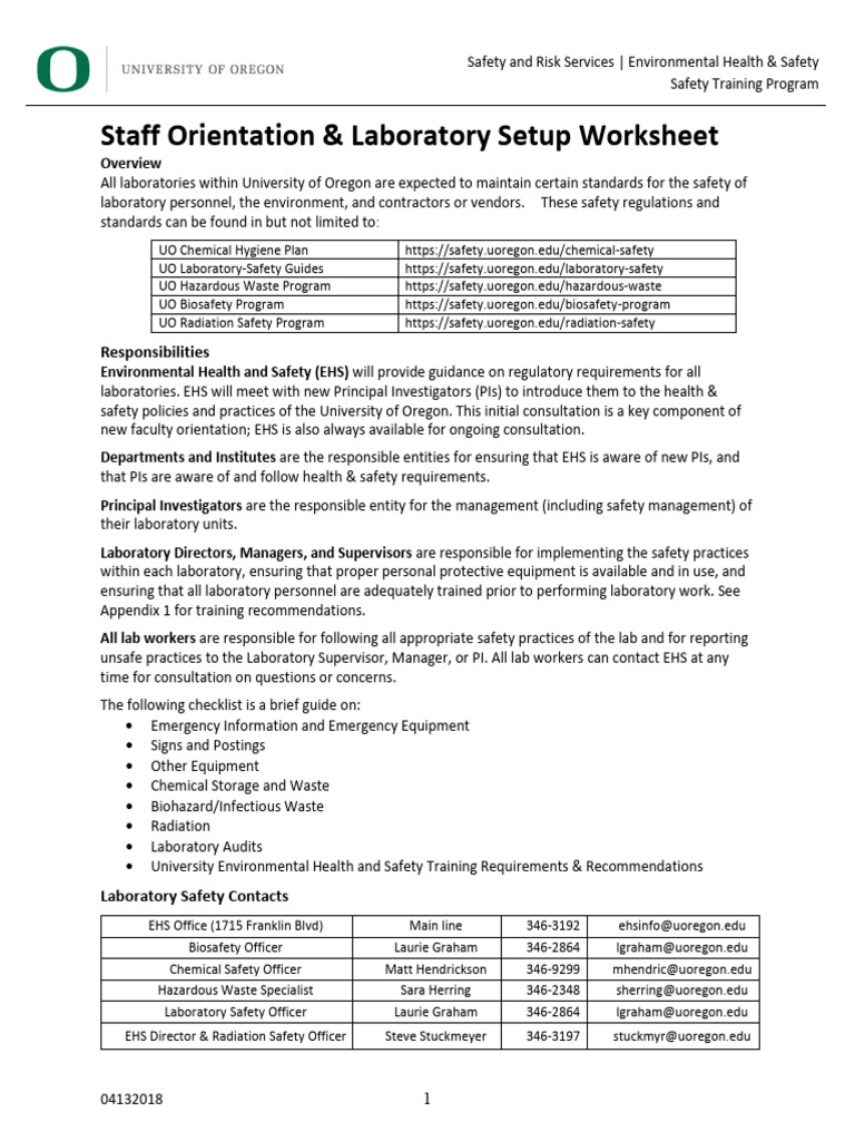 Staff orientation laboratory setup 0 download free pdf laboratories