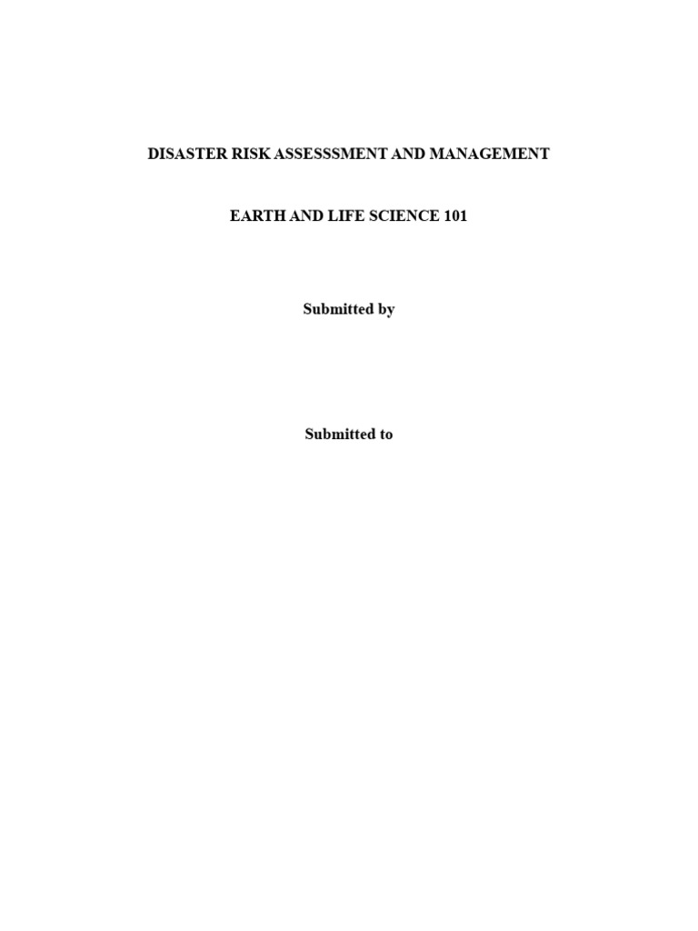 DISASTER RISK ASSESSSMENT AND MANAGEMENT INDIVIdual PETA | PDF