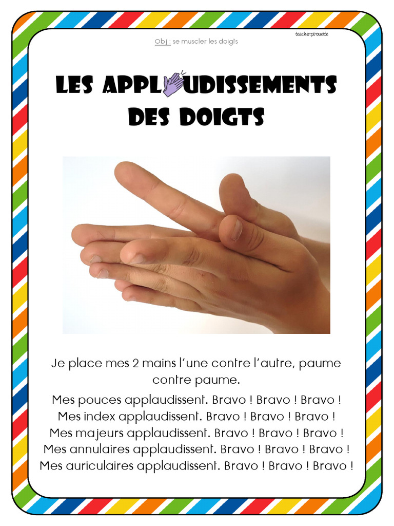 Gymnastique des Doigts pour Maternelle | PDF | Main | Doigt
