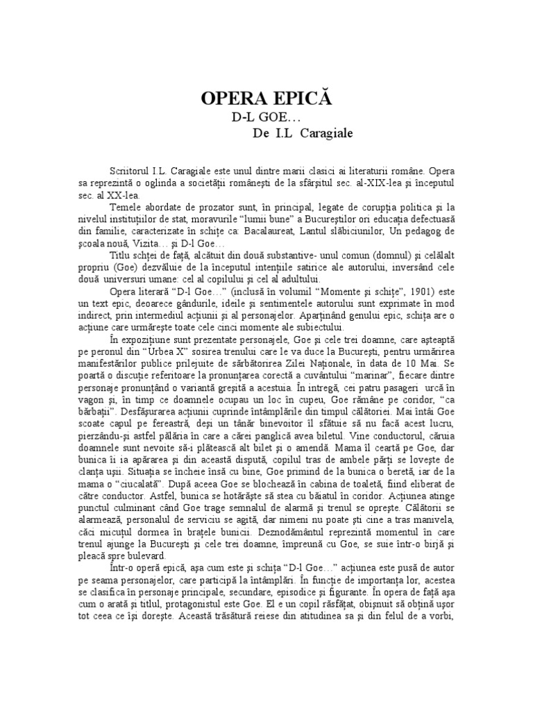 Opera Epica - Domnul Goe