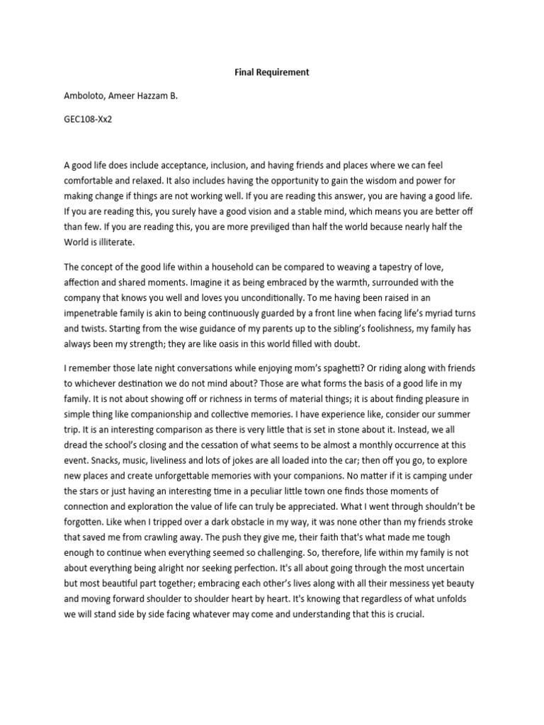 Final Requirement in GEC108 | PDF
