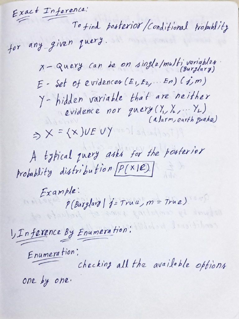 2.5 Exact Inference Short Notes | PDF