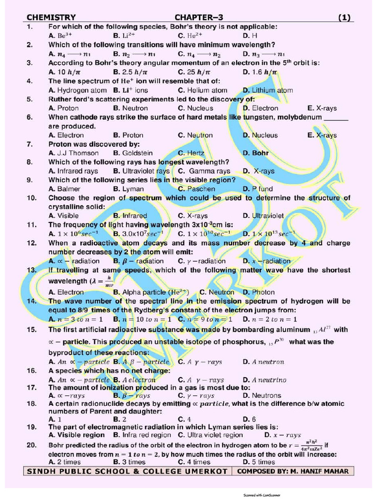 1st Year Chemistry Unit 2 Pdf