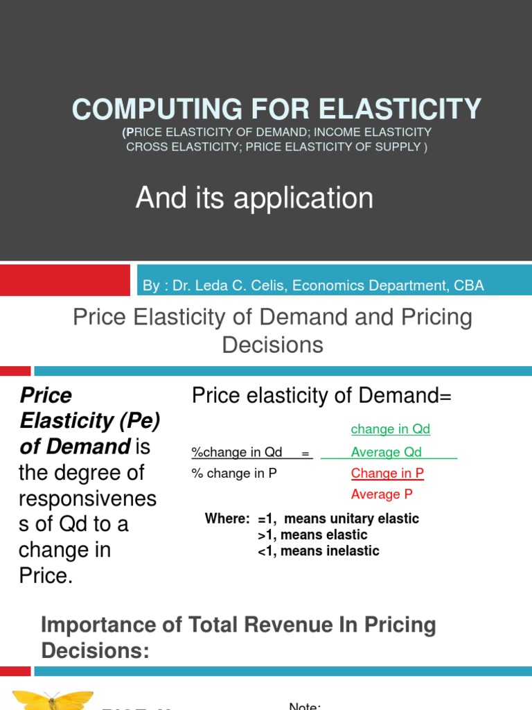 Understanding Elasticity in Economics | PDF | Price Elasticity Of ...