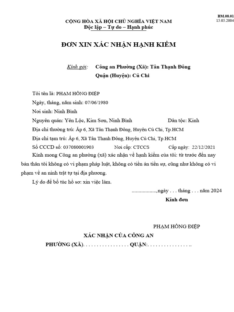 Mau Don Xac Nhan Hanh Kiem