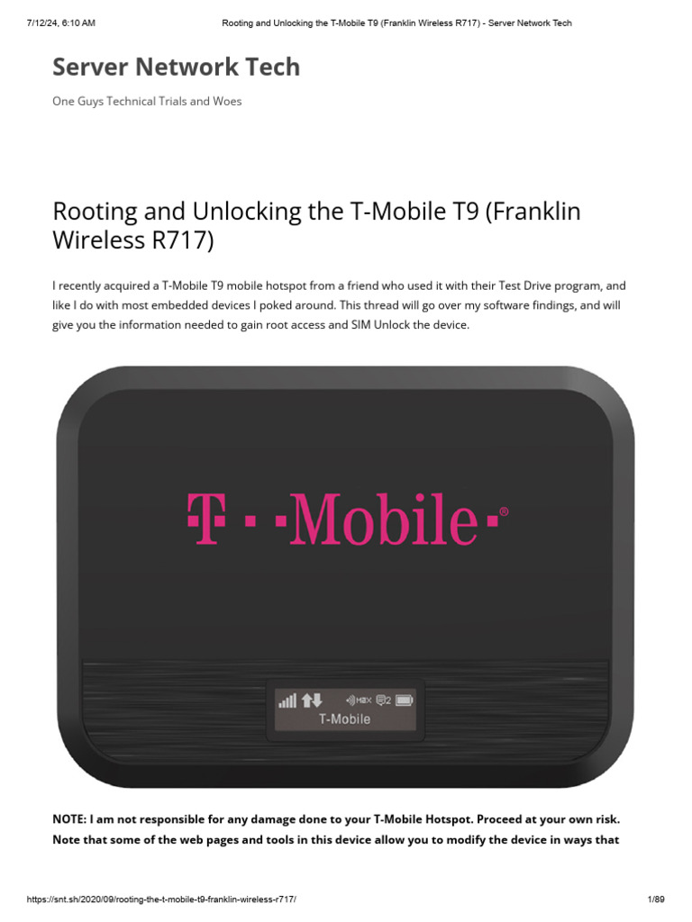 (Franklin Wireless R717) - Server Network Tech | PDF | T Mobile Us ...