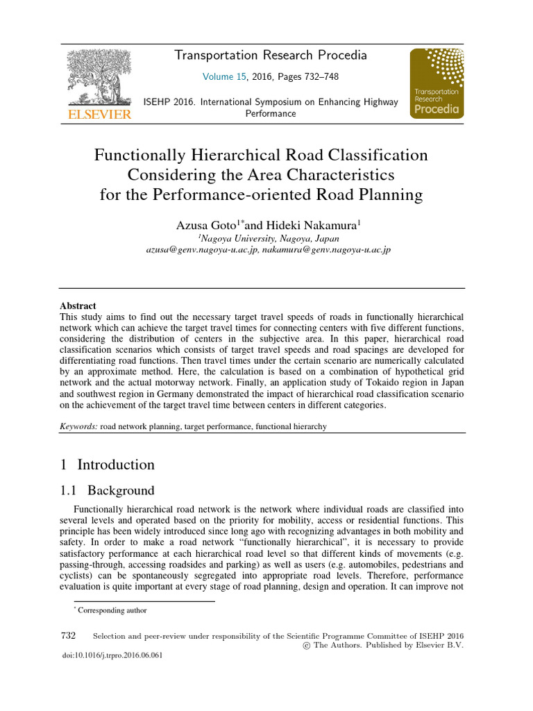 Functionally Hierarchical Road Classification Considerin 2016 ...