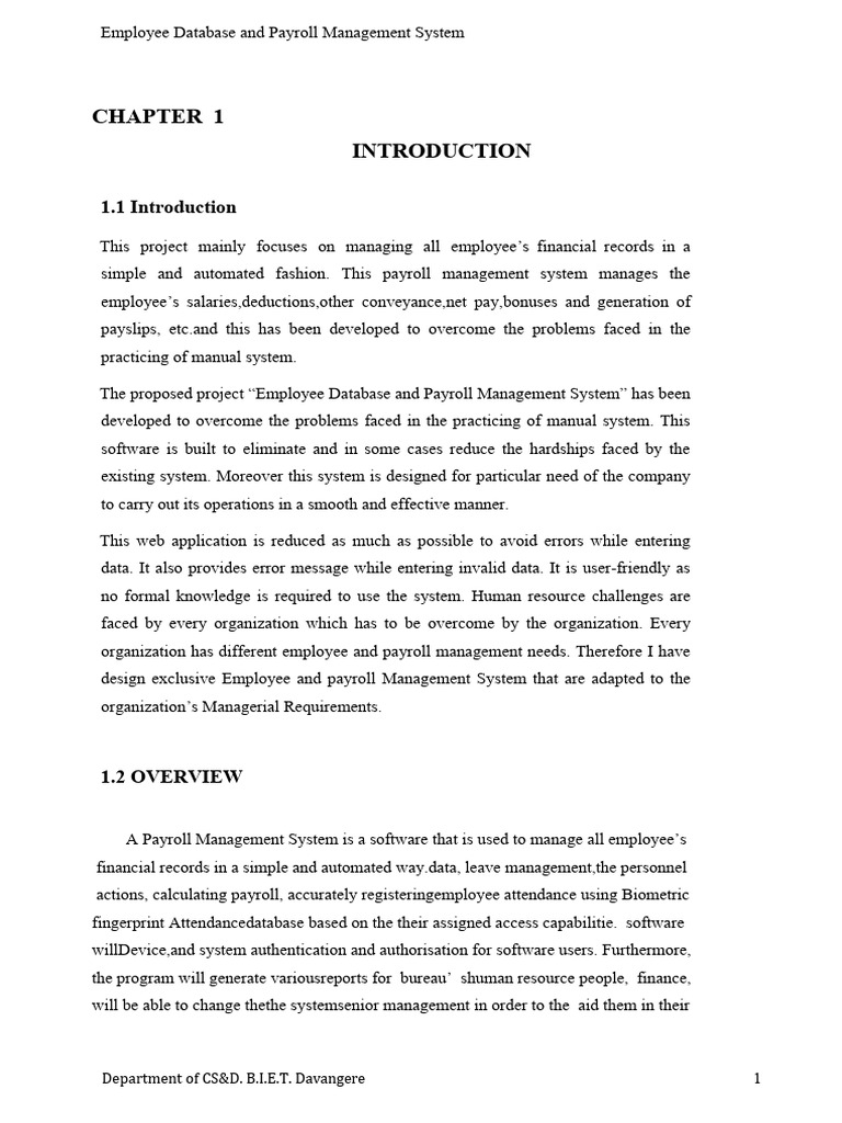 Employee Payroll Management System | PDF | Paycheck | Databases