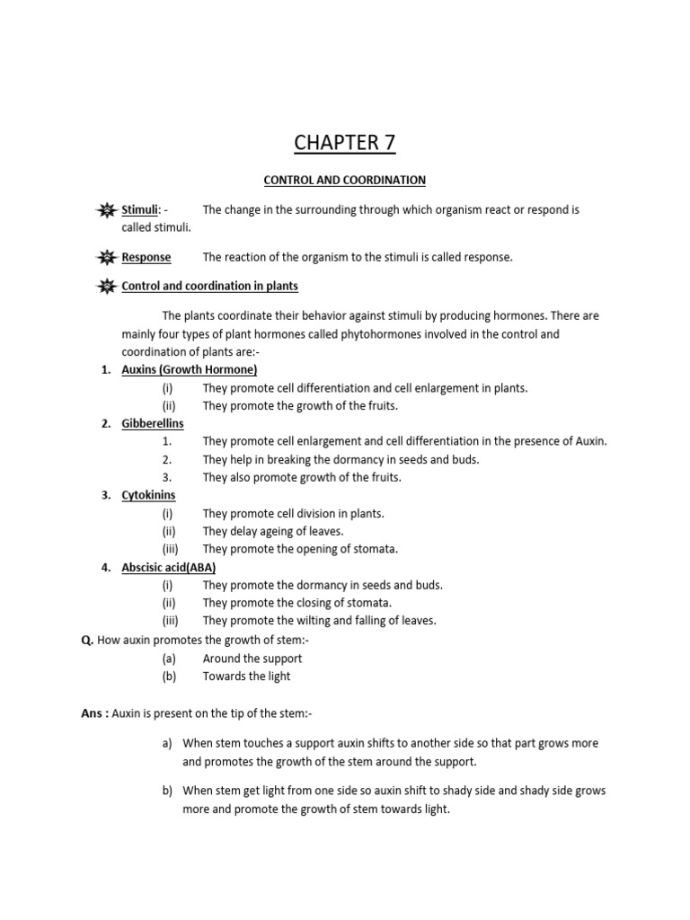 Plant and Human Control Systems | PDF | Central Nervous System ...