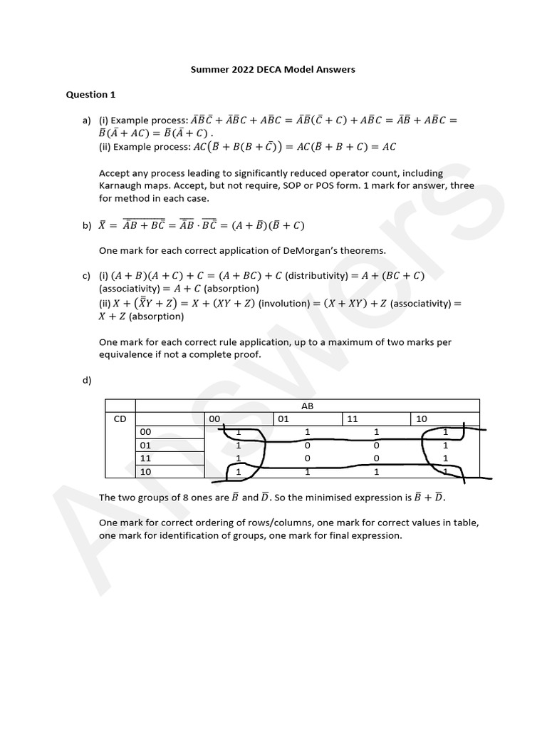 Summer 2022 DECA Model Answers Guide | PDF | Computing | Computer Science