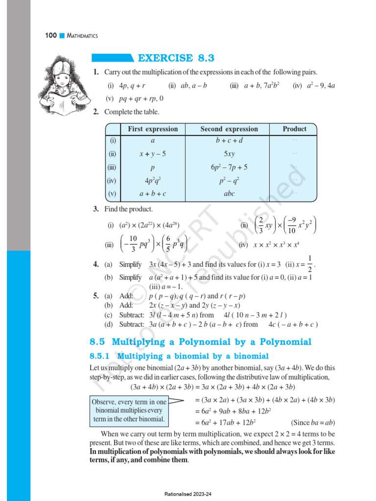 Multiplying Algebraic Expressions | PDF | Polynomial | Multiplication