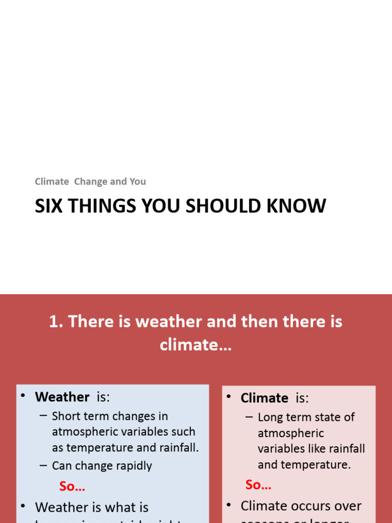 Climate Change and You - 6 Things | PDF | Climate Change | Climate