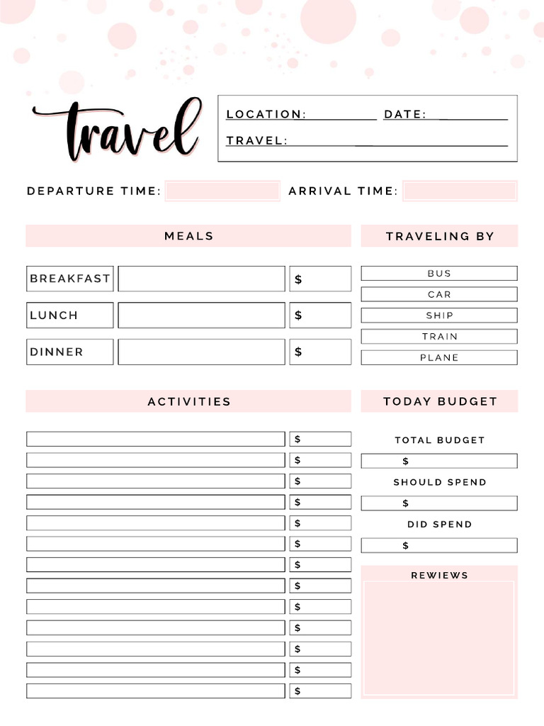 Travel Printable Pdf Pdf
