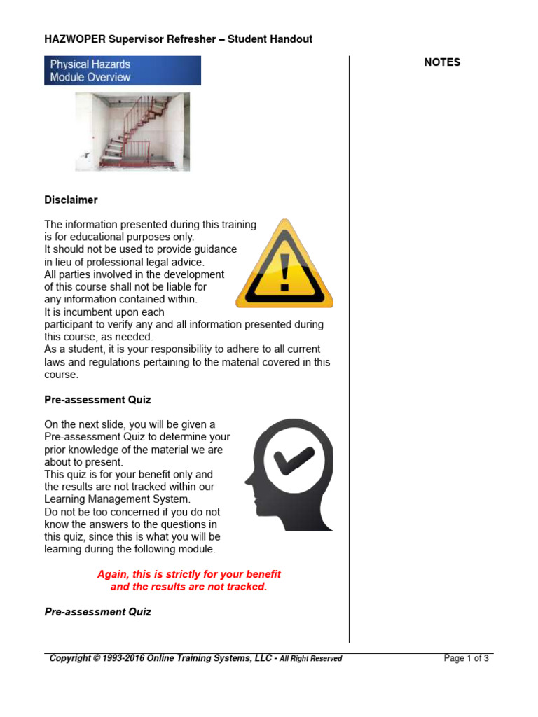 Section 3 Module Overview Physical Hazards Pdf Hazardous Waste