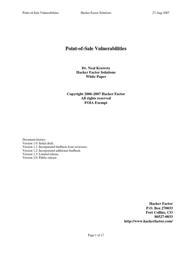 CC Pos 20 PDF Point Of Sale Information Security