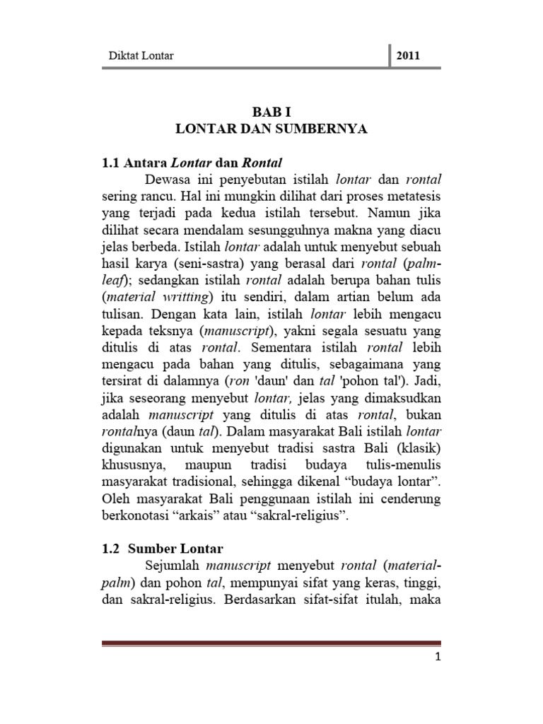 Lontar: Tradisi dan Pengolahan Rontal | PDF | Ilmu Sosial | Kajian ...