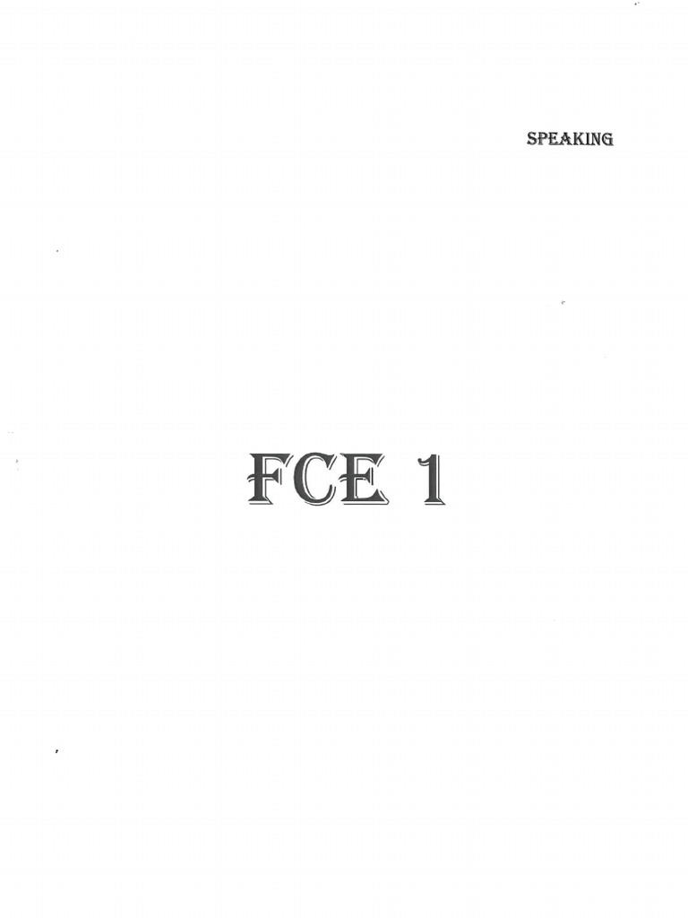 Speaking FCE 1 | PDF