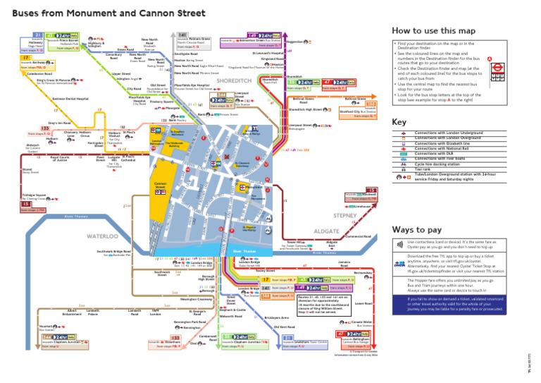 River Thames Bus Routes Map Guide | PDF | London | Rail Transport