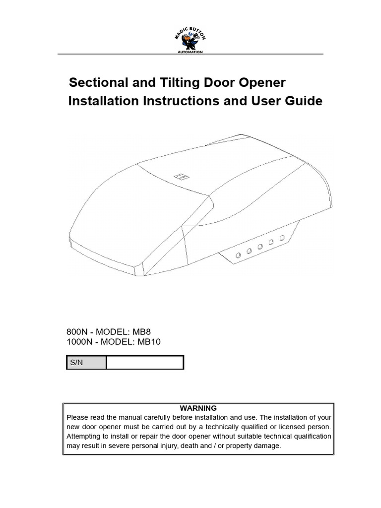 Magic Button 8 10 Manual | PDF | Safety | Door